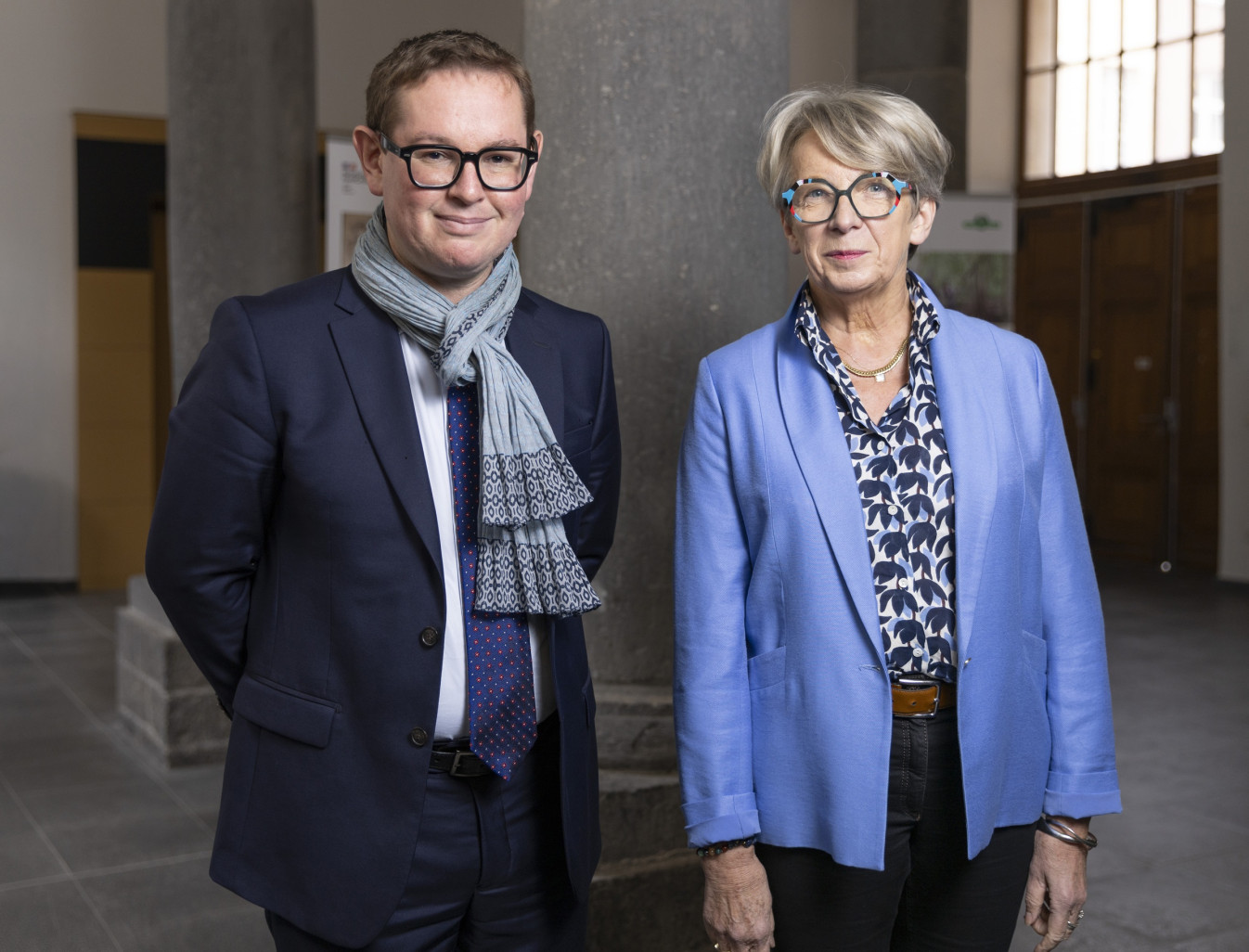 Jean-Gabriel Delacroy, secrétaire général pour les Affaires régionales et Marie-Noël Delaire, vice-présidente du Conseil régional en charge de l’artisanat et de l’économie sociale et solidaire. ©Léna Heleta