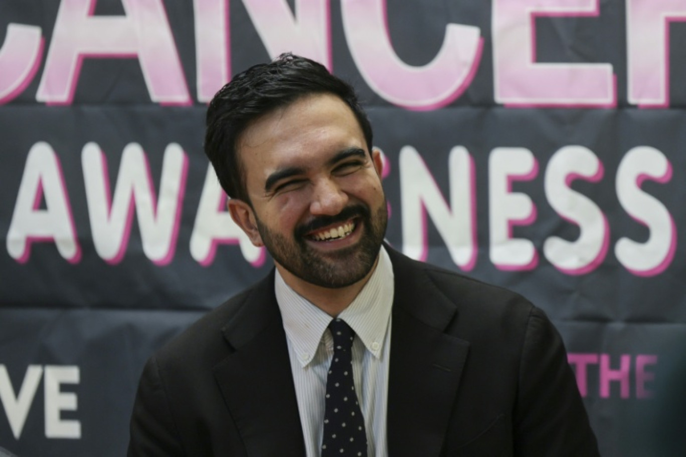 Le candidat à la mairie de New York Zohran Mamdani lors d'un événement à Brooklyn, New York, le 30 octobre 2025 © ANGELA WEISS