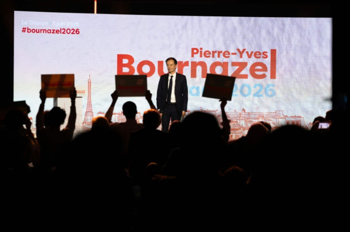 Pierre-Yves Bournazel (Horizons) lance sa campagne pour la mairie de Paris, le 3 juin 2025 à Paris © Emma DA SILVA