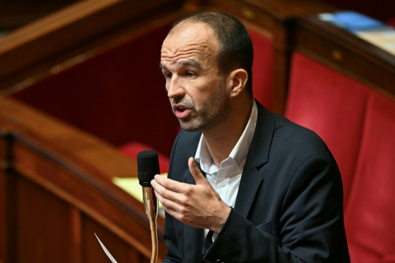 Manuel Bompard, le coordinateur de LFI lors du débat sur le budget de la Sécurité sociale, à l'Assemblée nationale, Paris le 3 novembre 2025 © Bertrand GUAY