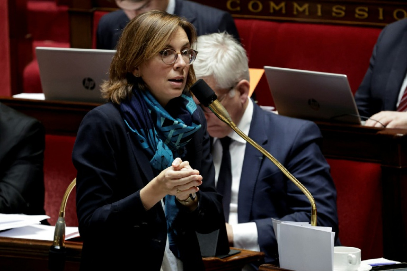 La ministre des Comptes publics Amélie de Montchalin à l'Assemblée nationale le 8 novembre 2025 © STEPHANE DE SAKUTIN