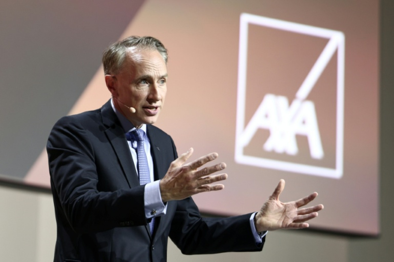 Le directeur général d'Axa, Thomas Buberl, le 24 avril 2025 à Paris © Thibaud MORITZ