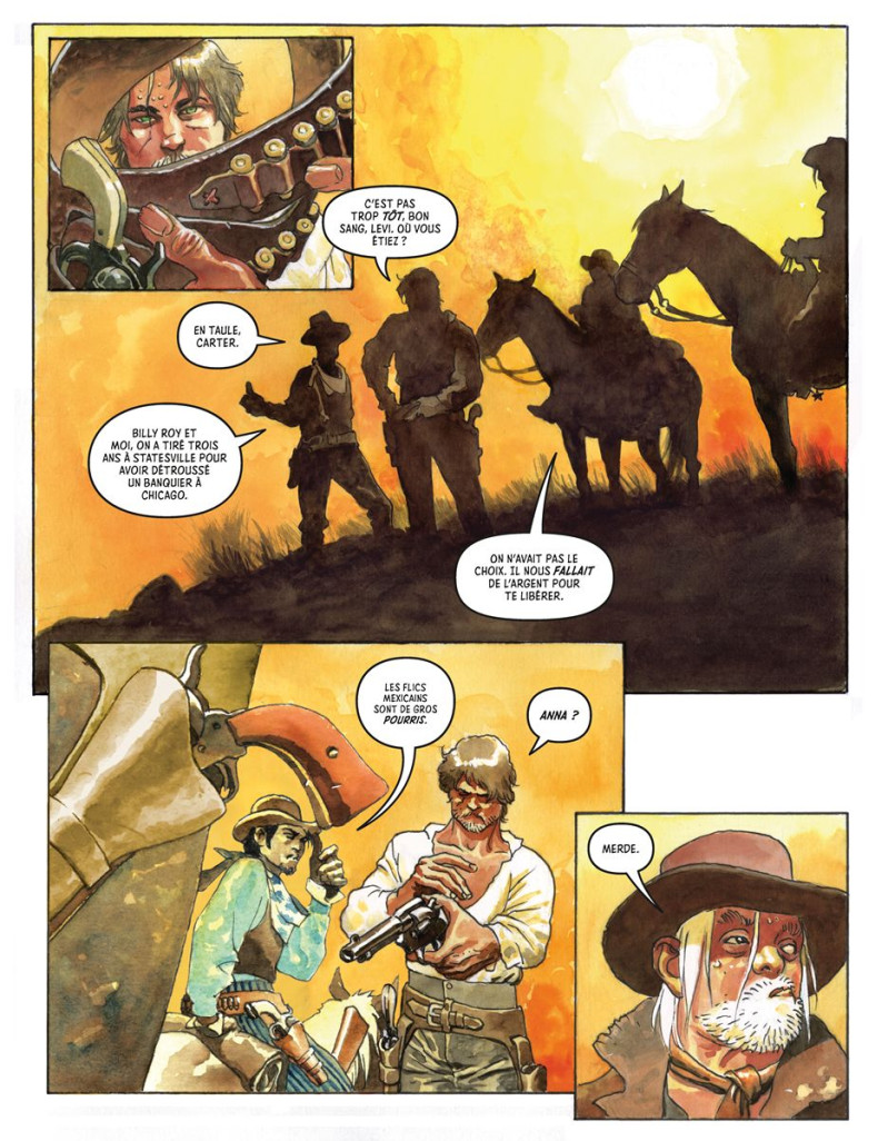 Quelques planches de la BD "La ballade des Frères Blood".