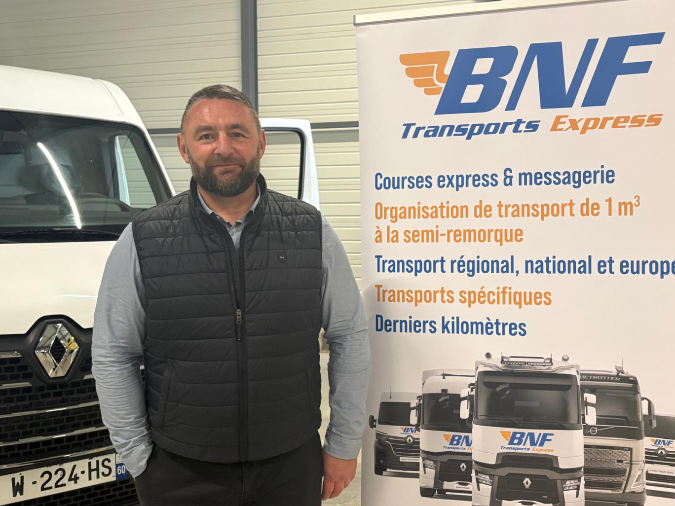 Bogdan Dobré, dirigeant de B.N.F Trans, installé récemment au sein de la nouvelle zone Saint-Mathurin.