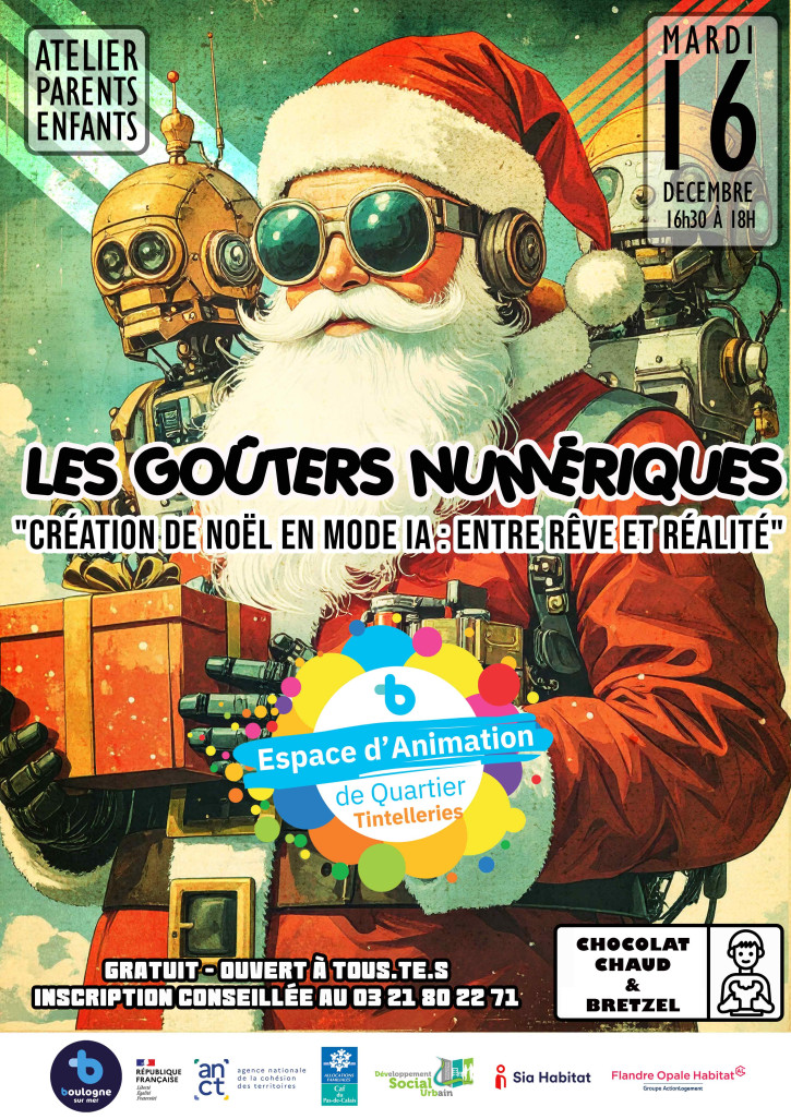 Affiche de l'édition 2025 des "Goûters Numériques". ©Ville de Boulogne-sur-Mer