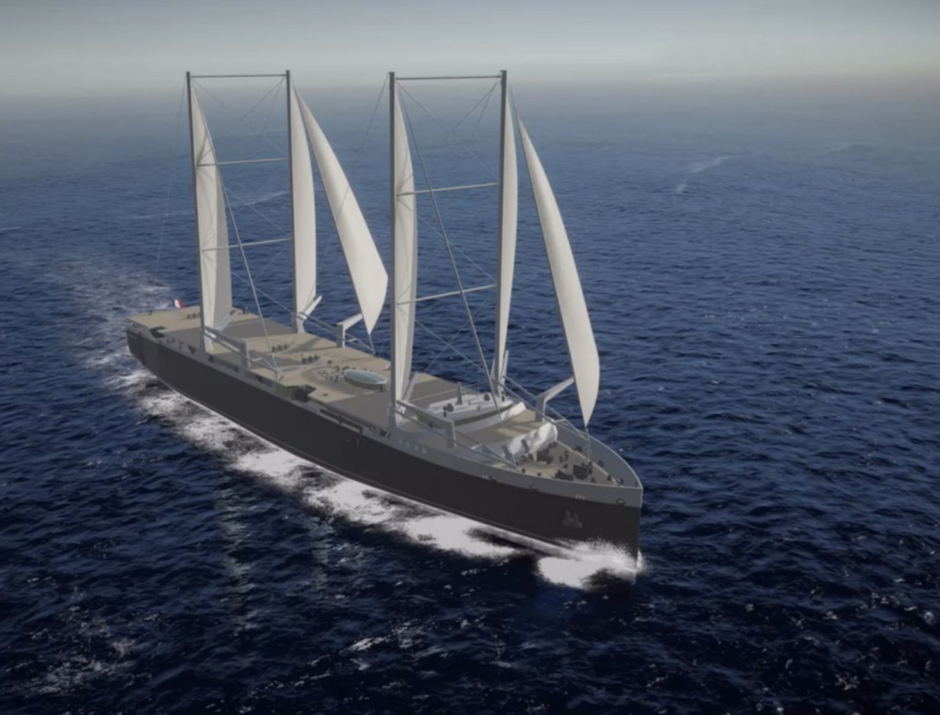 Un prototype très prometteur, le cargo-voilier de Neoline. © Neoline