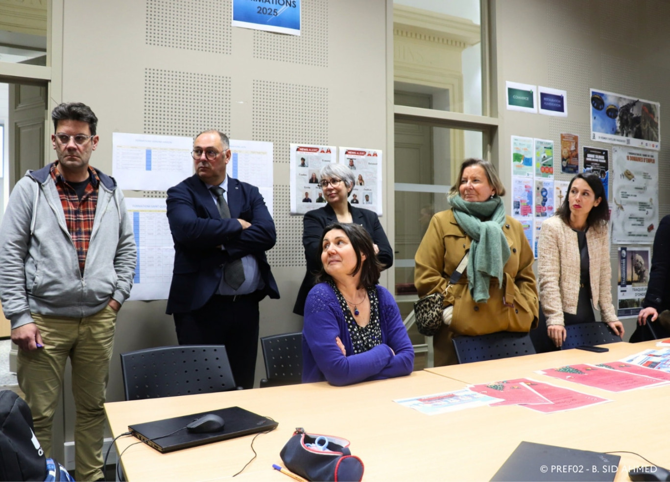 Anne Rubinstein (avec l'écharpe) et Fanny Anor, préfète de l'Aisne. (c) préfecture de l'Aisne