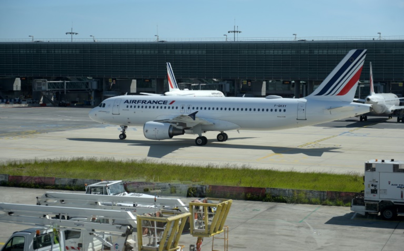 Un Airbus A320 sur le tarmac de l'aéroport Paris-Charles de Gaulle le 12 mai 2020 © ERIC PIERMONT
