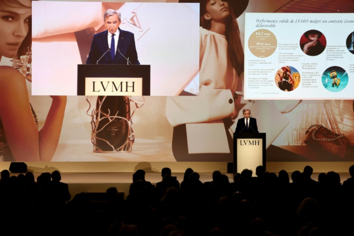 Bernard Arnault lors d'une assemblée générale des actionnaires du groupe LVMH, à Paris le 17 avril 2025 © Thibaud MORITZ