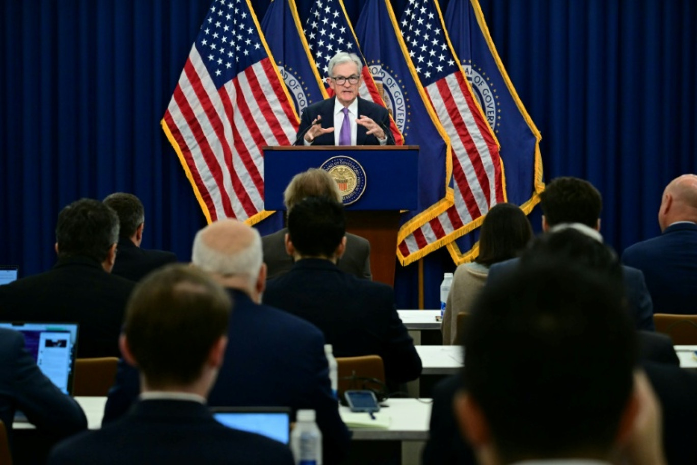 Jerome Powell lors d'une conférence de presse à Washington, le 29 octobre 2025 © Jim WATSON