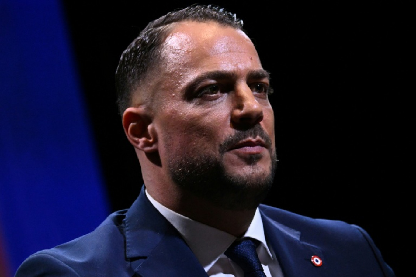 Le député LFI et candidat à la mairie de Marseille Sébastien Delogu, le 6 novembre 2025 lors de sa première réunion de campagne à Marseille © Miguel MEDINA