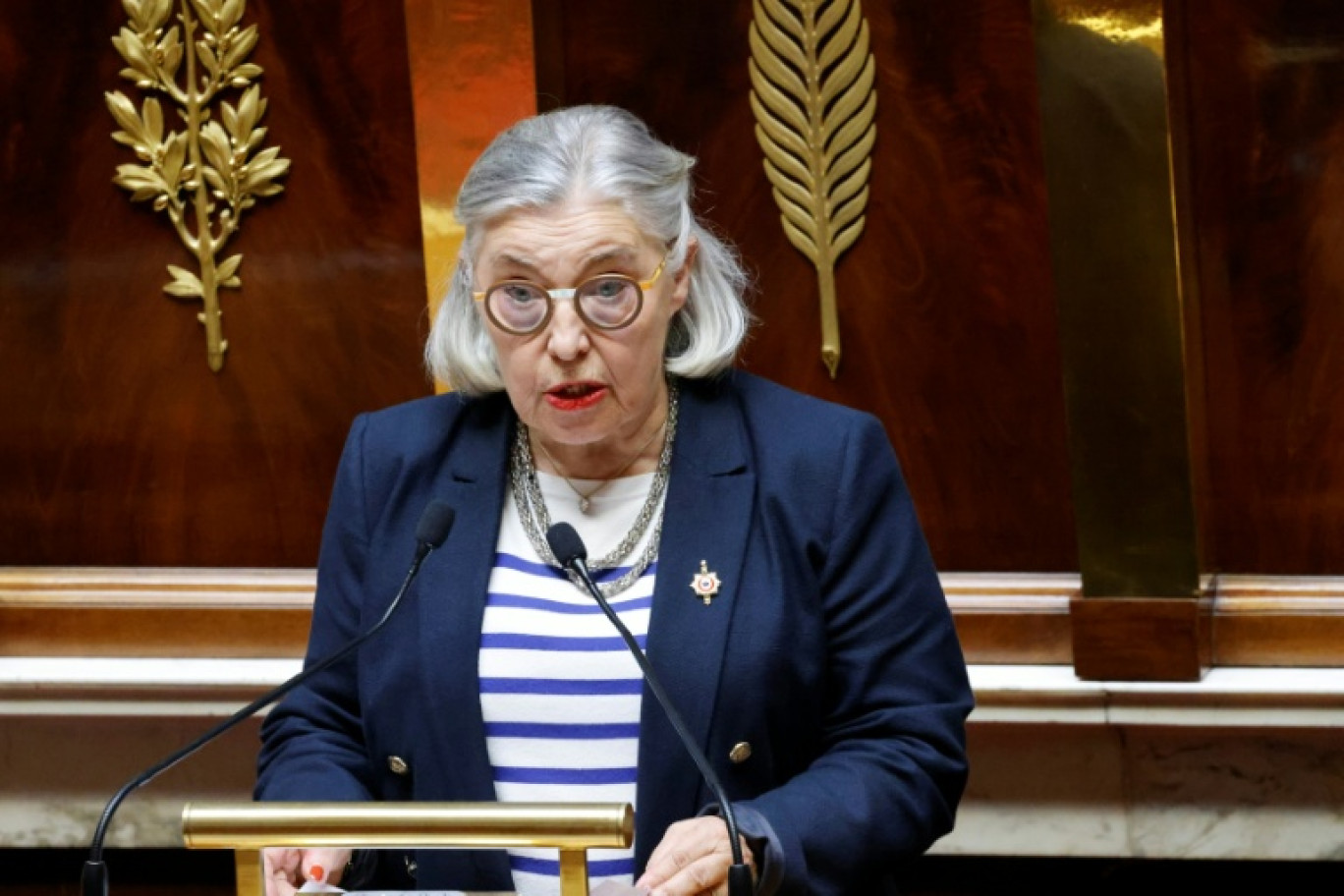 La députée Ensemble pour la République (EPR, macroniste) Nicole Dubré-Chirat, à l'Assemblée nationale, à Paris, le 12 mai 2025 © Ludovic MARIN