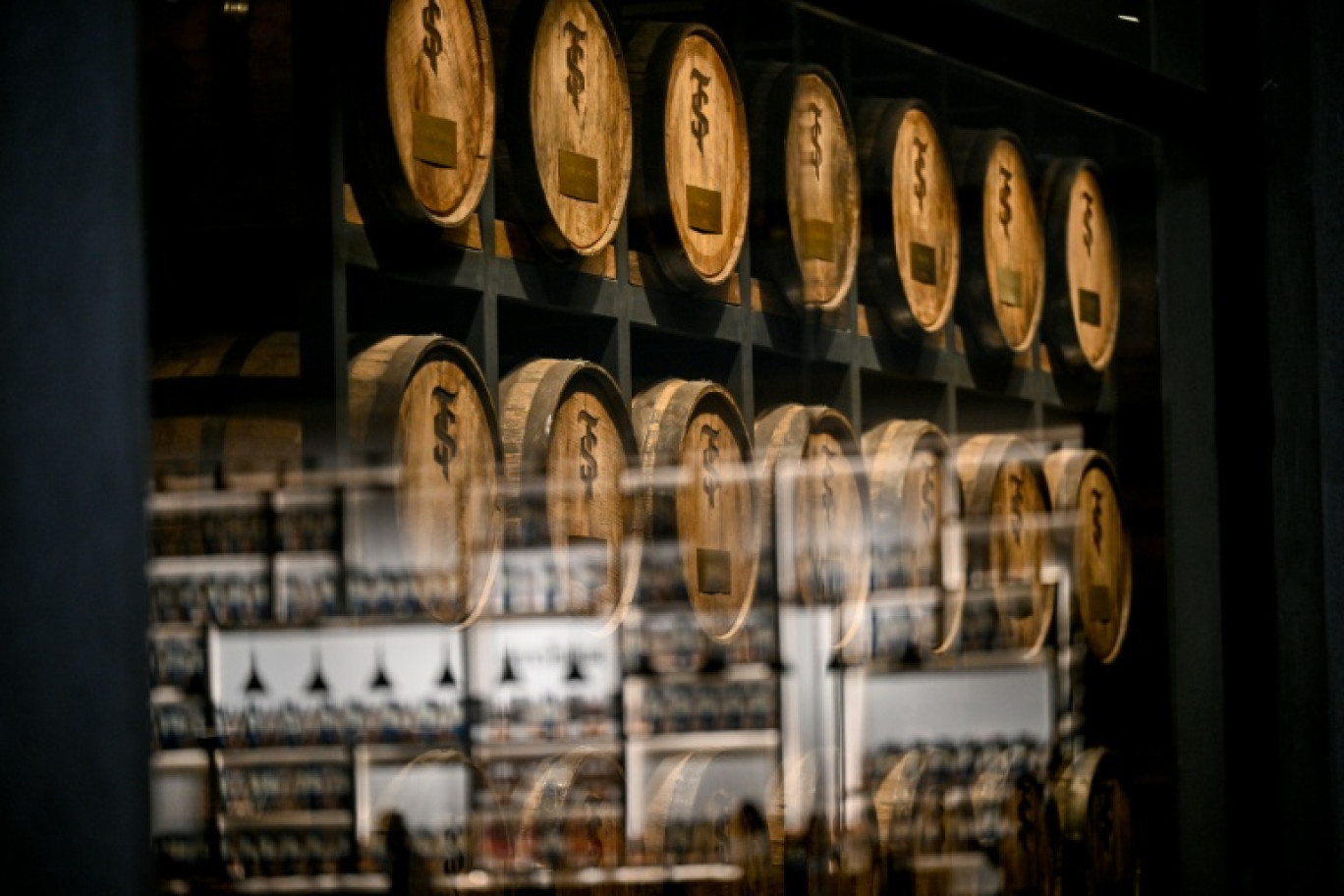 Des fûts de rhum entreposés à la distillerie Santa Teresa, le 17 décembre 2025 à La Victoria, dans l'État d'Aragua, au Venezuela © Federico PARRA