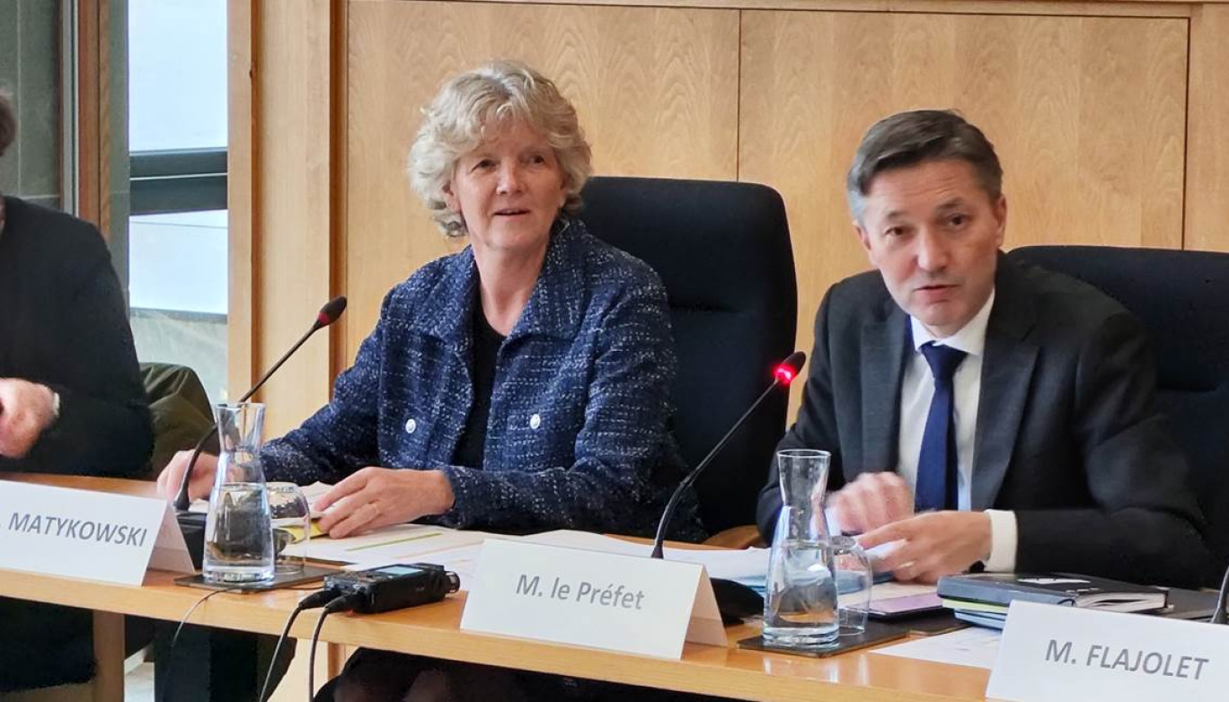 Isabelle Matykowski, directrice générale de l’agence de l’eau, et Bertrand Gaume, préfet de la région Hauts-de-France et préfet coordonnateur de bassin. ©Agence de l’Eau Artois-Picardie.