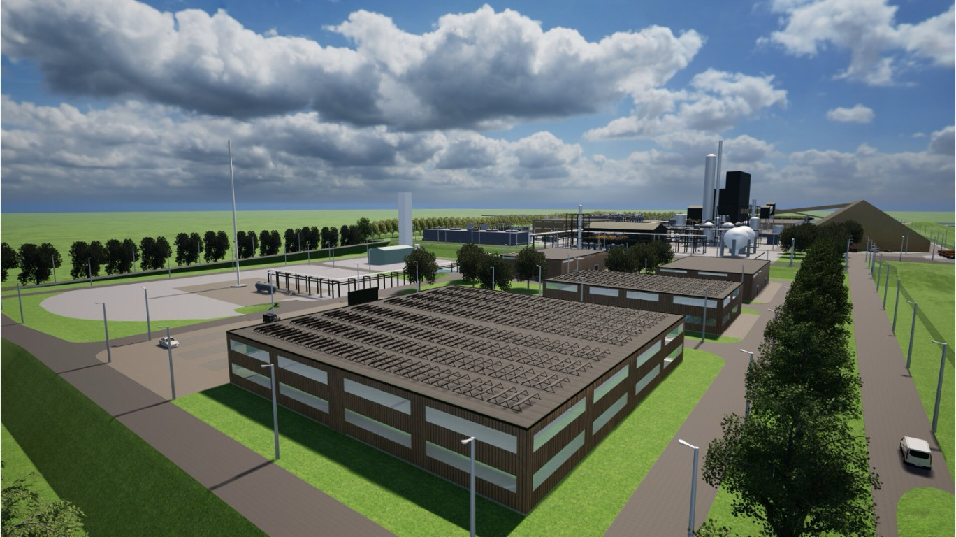 Le projet d'unité de production d'engrais bas-carbone, implanté sur une surface de 20 hectares à Languevoisin-Quiquery. © FertigHy