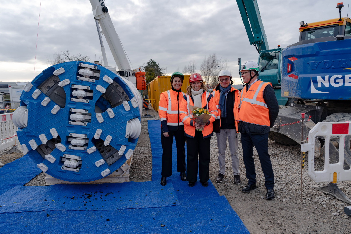 Baptisé "Virginie", le micro-tunnelier doit permettre d'installer 1,9 kilomètre de canalisations.  © Caux Seine Agglo