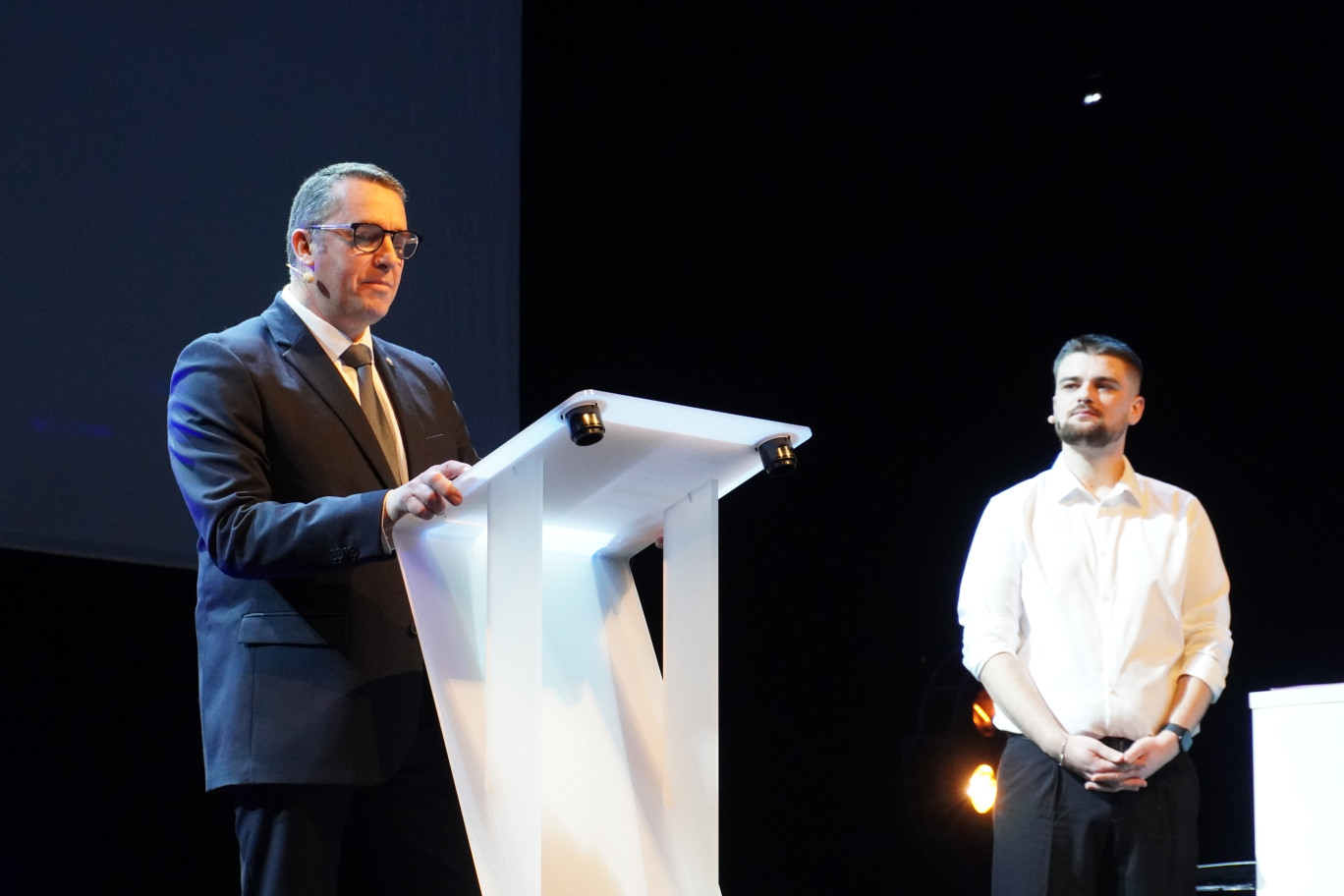 Laurent Denis, président de la Capso, lors de la cérémonie des vœux 2026, souligne les projets économiques et solidaires en cours sur le territoire. © Aletheia Press / L. Peron Vranesic