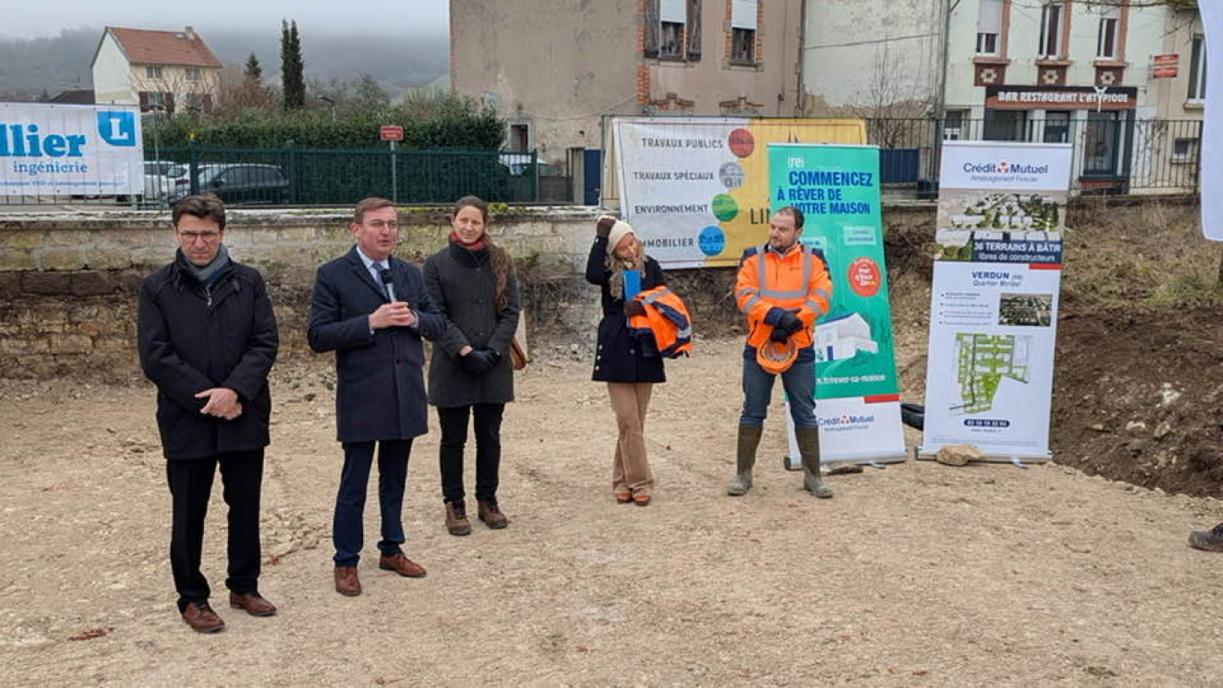 © Ville de Verdun- Le lancement des travaux s'est tenu en présence de Jérôme Dumont, le président du Département et de Samuel Hazard, le maire de Verdun