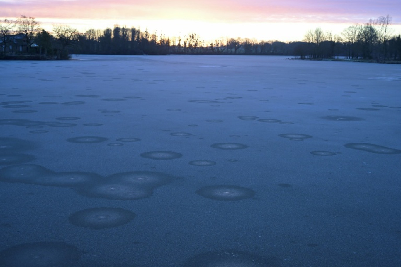 Un étang gelé Hédé-Bazouges, en Ille-et-Vilaine, le 5 janvier 2026 © Damien MEYER