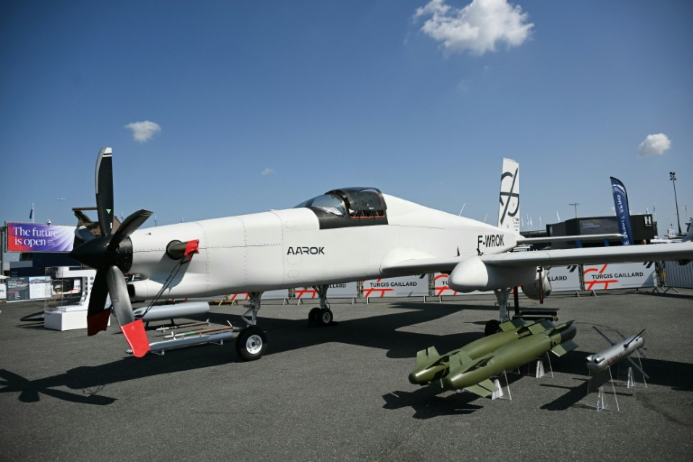 Aarok, drone de combat du français Turgis Gaillard, présenté au salon du Bourget le 17 juin 2025 © Bertrand GUAY