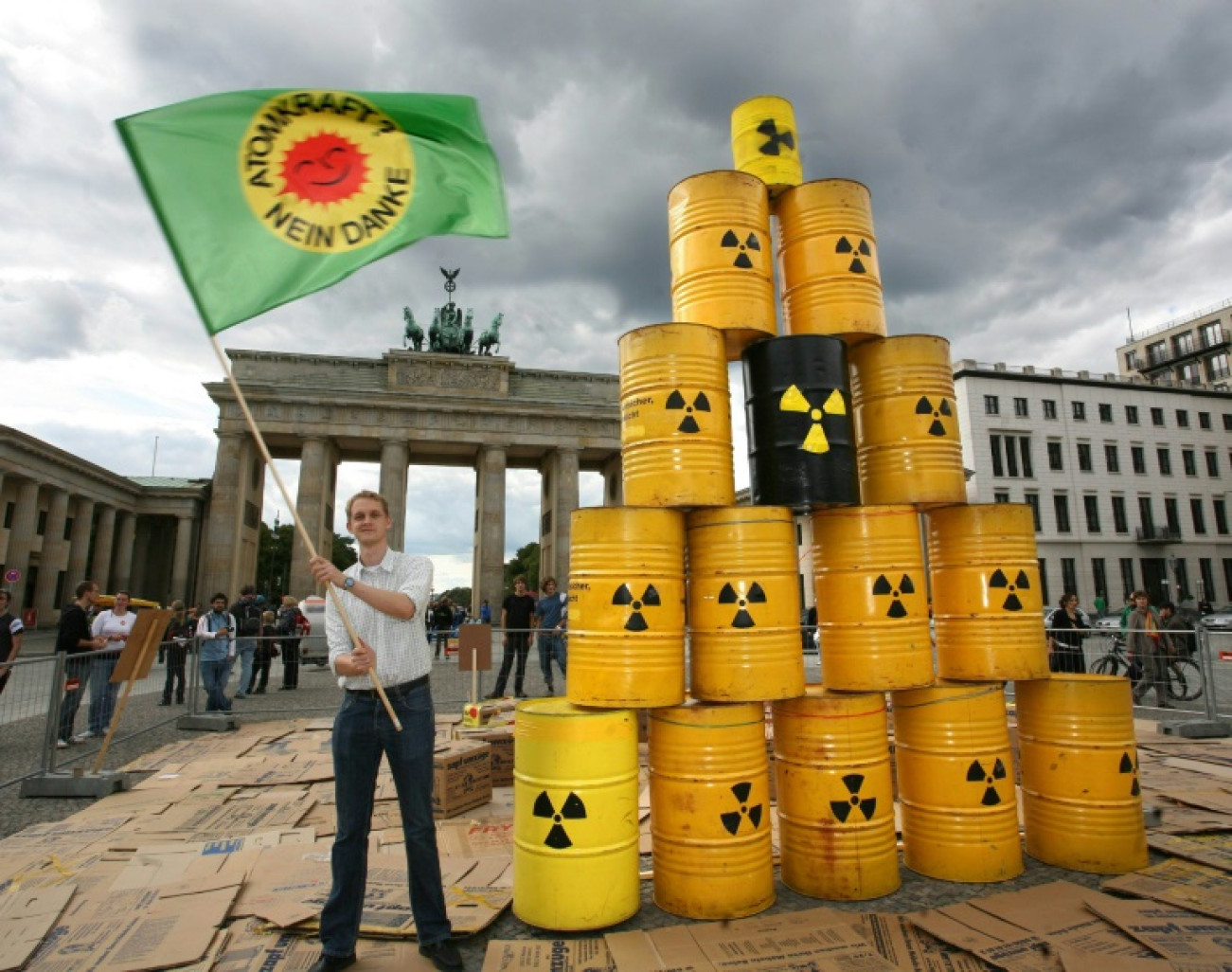 Action de Greenpeace contre l'énergie nucléaire, à Berlin, le 3 septembre 2010 © STEPHANIE PILICK