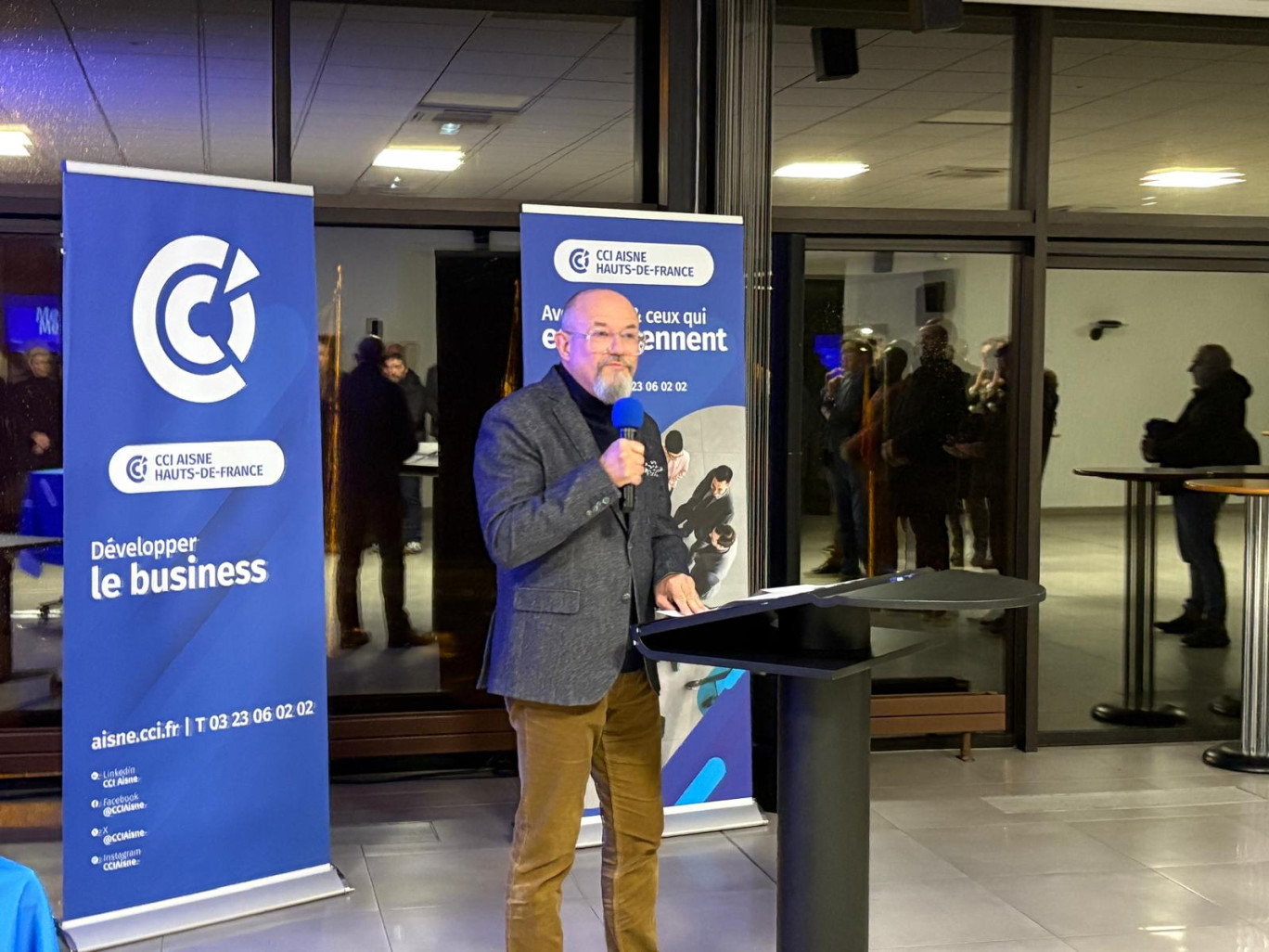 Olivier Jacobo, président de la CCI Aisne, lors de ses vœux jeudi 8 janvier.