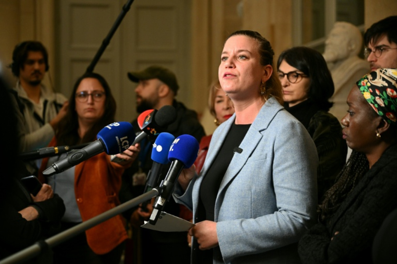 Mathilde Panot, présidente du groupe LFI à l'Assemblée, le 2 février 2026 à l'Assemblée nationale, à Paris © Bertrand GUAY