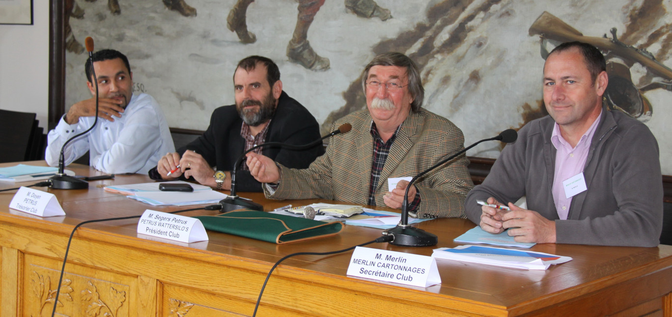 Le bureau de Bapalmois Entreprises de gauche à droite : Sauffienne Khattou, vice-président, Mathieu Doyen, trésorier, Bernard Segers-Petrus, président, et Fabrice Merlin, secrétaire.