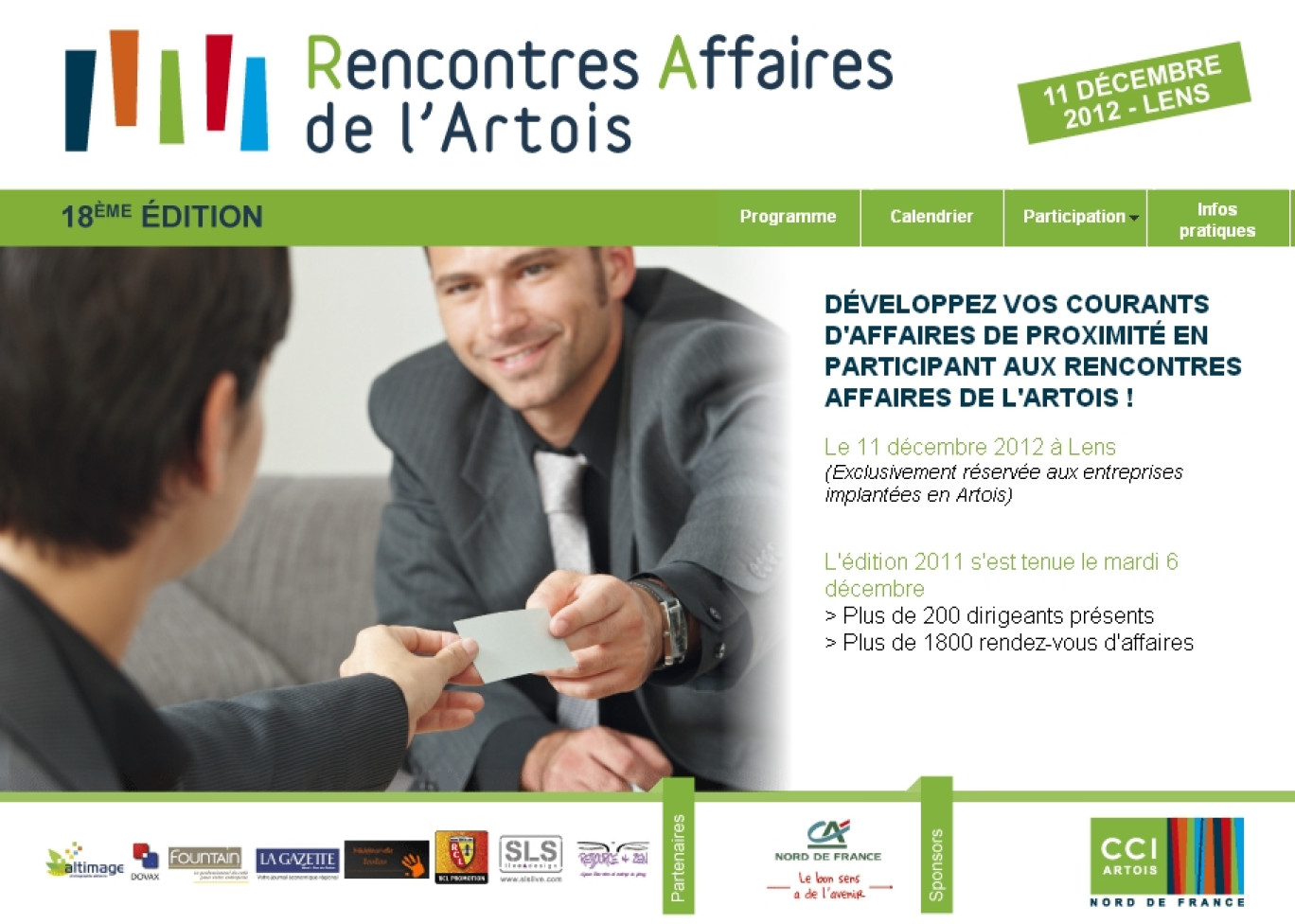 La 18ème édition des rencontres affaires de l'Artois se déroule à Lens le 11 décembre