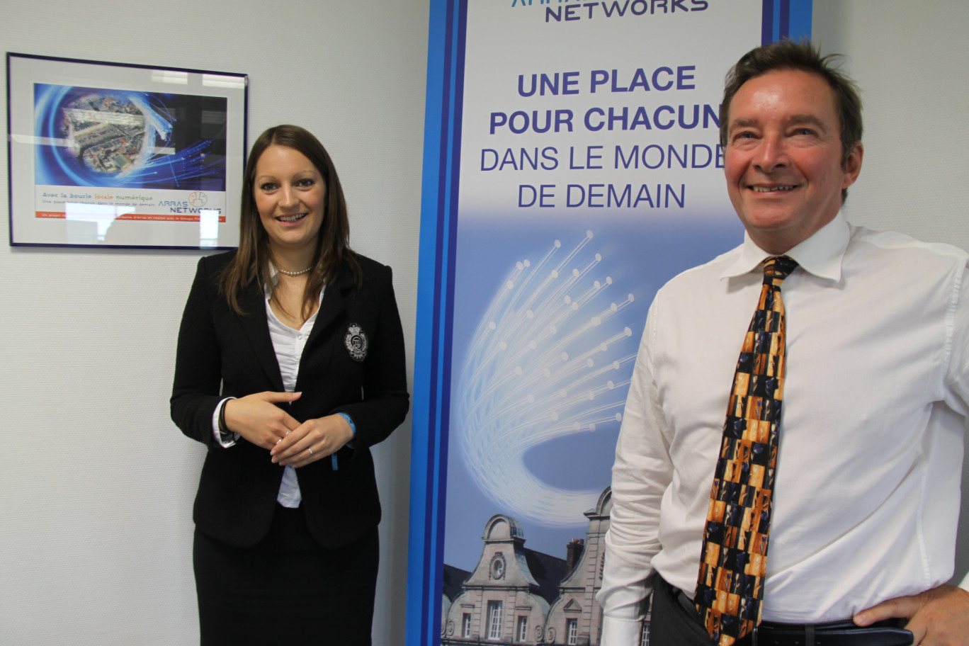 Aurélie Salomé, responsable commerciale, et Jean-Marc Dehooghe, directeur, présentent Arras Networks avec professionnalisme et passion.