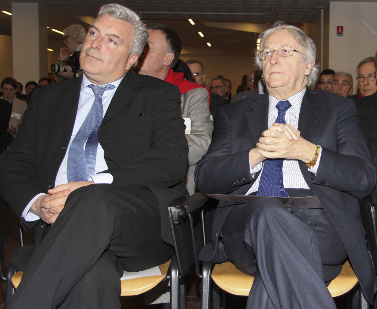 Fréderic Cuvillier, Ministre Délégué en charge des Transports et Daniel Percheron, Sénateur du Pas-de-Calais et Président du Conseil régional Nord Pas-de-Calais, lors de la cérémonie inaugurale du SIFER.
