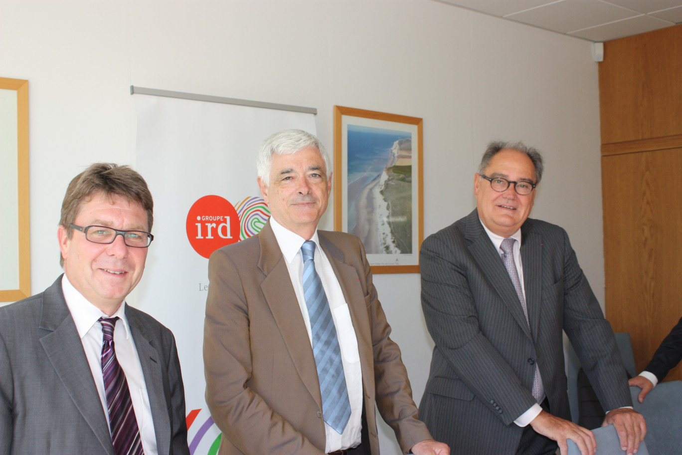 Thierry Dujardin, directeur général adjoint, Luc Doublet, président, et Marc Verly, directeur général.