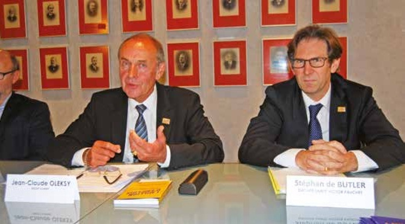 Jean-Claude Oleksy et Stéphan de Butler, respectivement président et vice-président du Medef Somme.
