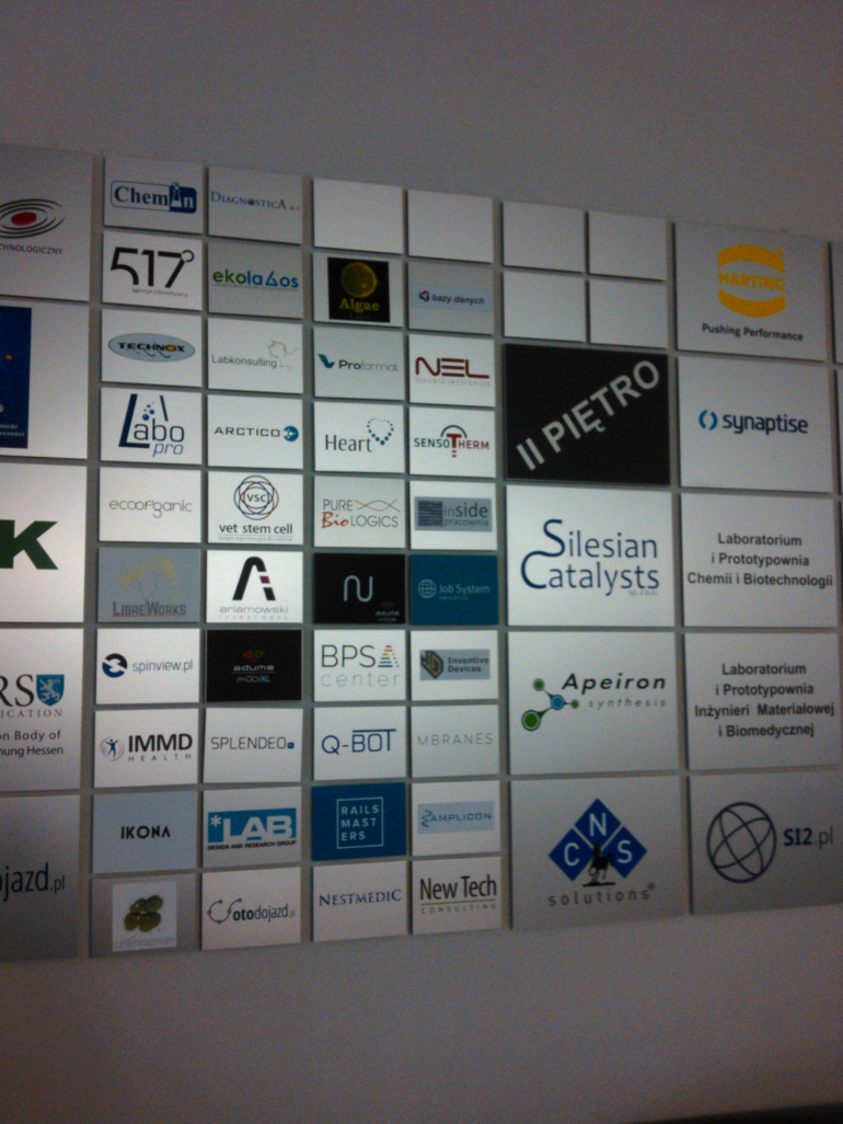 « Panneau des PME présentes dans le Technologie Park à Wroclaw ».