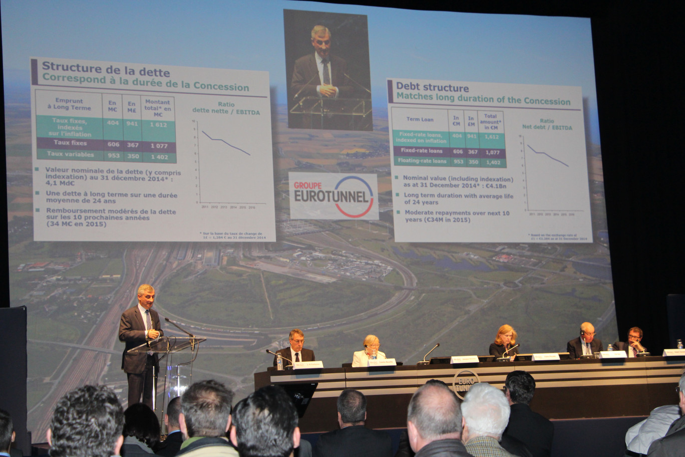 « Jacques Gounon, Pdg de Groupe Eurotunnel lors de l'assemblée générale du groupe le 29 avril dernier ».