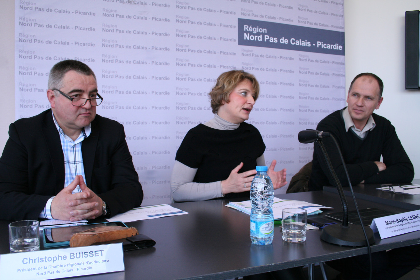 « De gauche à droite, Christophe Buisset, Marie-Sophie Lesne et Ludovic Cauchois ».