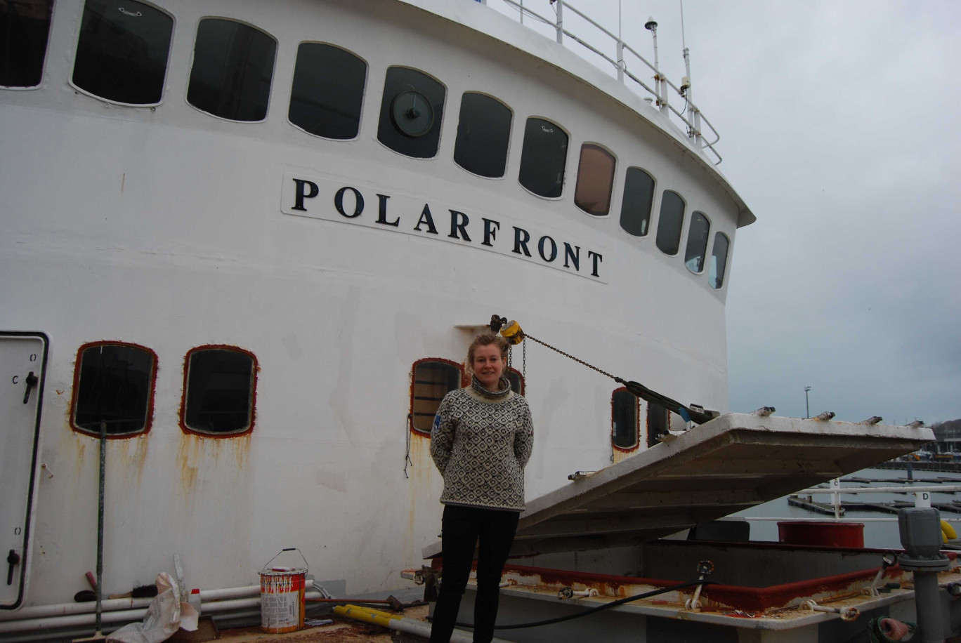 L’armatrice Sophie Galvagnon surveille le chantier au port de Boulogne jusqu’au printemps 2018.