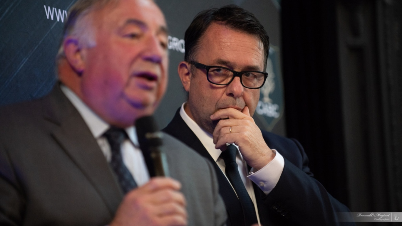 Gérard Larcher, président du Sénat et Olivier Talbert, à l'origine des Business Club.