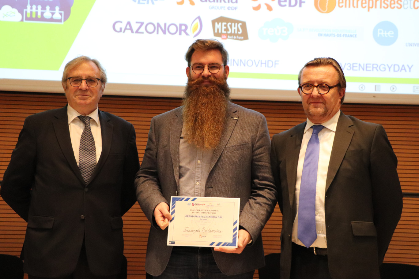 François Balavoine, docteur en génie électrique depuis février 2020, a remporté la médaille de bronze lors du Rev3 Energy Day 2019. (Polénergie)
