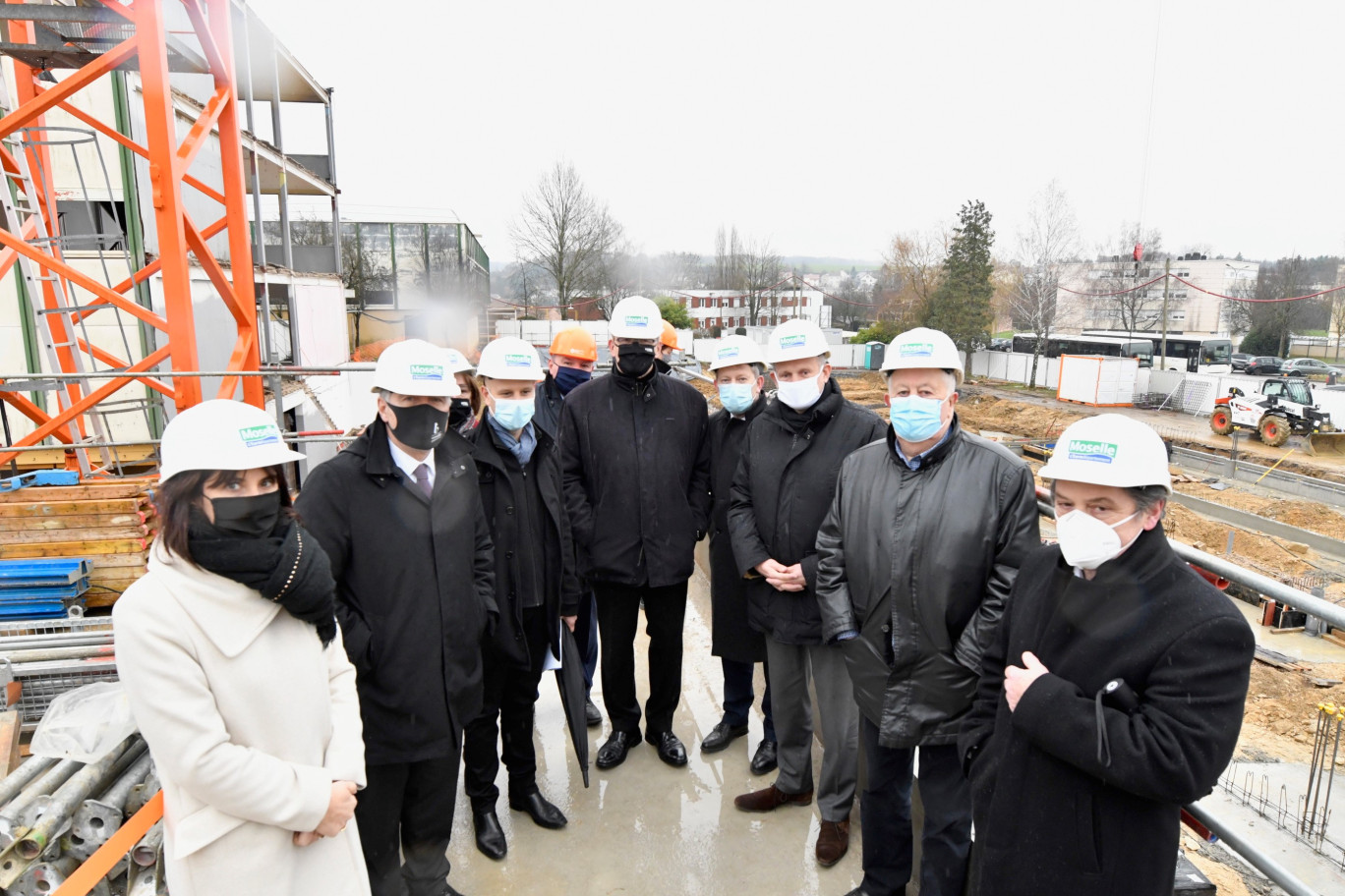 Lors de la visite du chantier du futur établissement. (c) CD 57.
