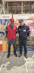 Mehdy Addad, président de l’AFPS, et Antoine Greisner, responsable de l’école de soudage de Framatome à Saint-Marcel ont accueilli la compétition régionale. © Framatome