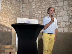 Dominique Baubion, Président de Lin et Chanvre Bio appelle au développement d&#039;une filière courte. © Aletheia Press / D.Boulogne