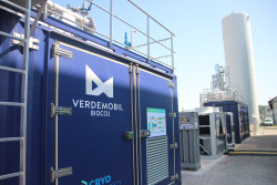 Développée par Verdemobil Biogaz, la brique captation de dioxyde de carbone permet d&#039;obtenir un dioxyde de carbone de qualité alimentaire. © Aletheia Press / B.Delabre