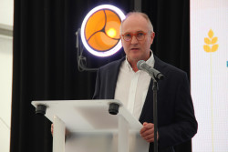  «Ce silo nous garantit une meilleure sécurité de stockage et constitue un levier pour développer nos importations», a expliqué Joël Ratel, directeur général de Nord Céréales. © Aletheia Press / Arnaud Stoerkler