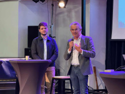 Valéry Denis (à droite), vice-président de l'Association Européenne de la Via Francigena, a évoqué le potentiel d'attractivité de l'axe.