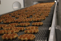 D'une douzaine de gaufriers à main à cinq lignes de production semi-automatiques, la biscuiterie Bourdon a bien changé depuis sa création en 1962. © Aletheia Press/Arnaud Stoerkler