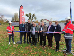 Les élus et les responsables de Véolia ont inauguré officiellement la centrale solaire du service d’assainissement.
