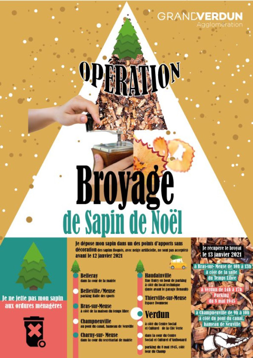 Le broyage des sapins débarque au Grand Verdun