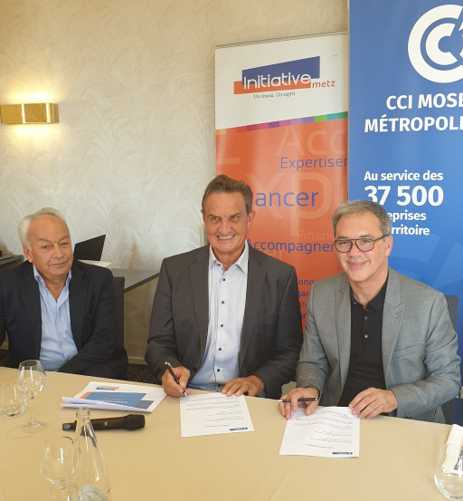 Signature d’une convention de partenariat entre la CCI de la Moselle et Initiative Metz