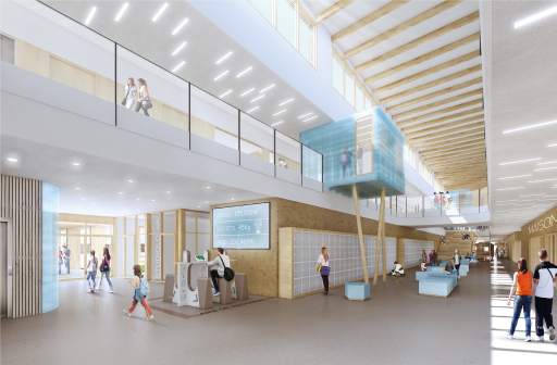 Bethoncourt : Pose de la première botte de pailles du futur collège